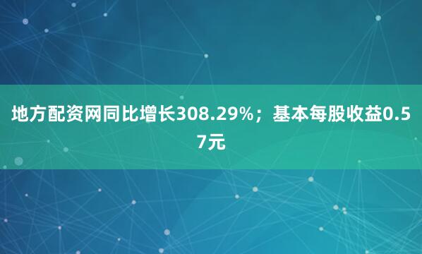 地方配资网同比增长308.29%；基本每股收益0.57元